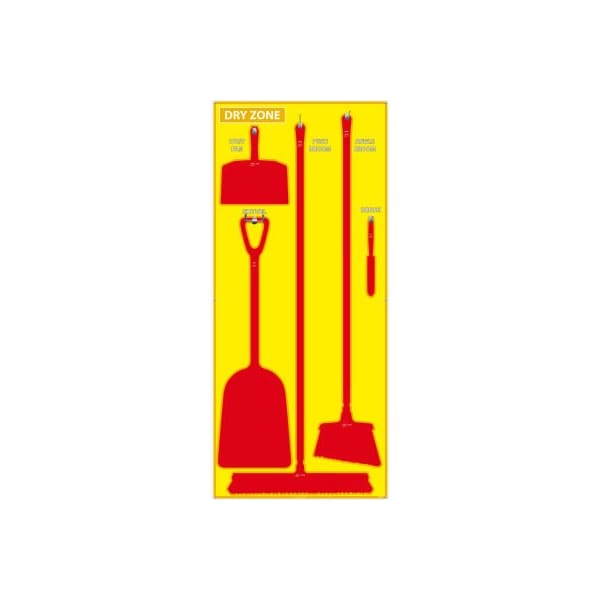 Nmc National Marker Dry Zone Shadow Board, Yellow/Red, 68 X 30, Aluminum - SB138AL - main